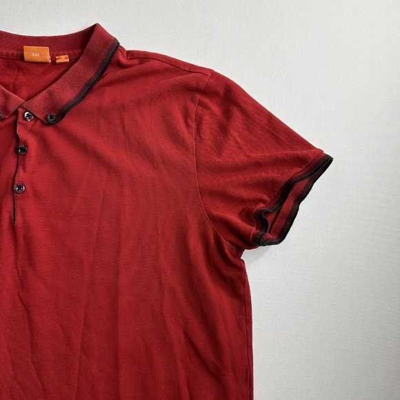 Hugo Boss Orange Label Men's Polo‎ Shirt Size 2XL Short Sleeve Red Casual - Picture 3 of 10